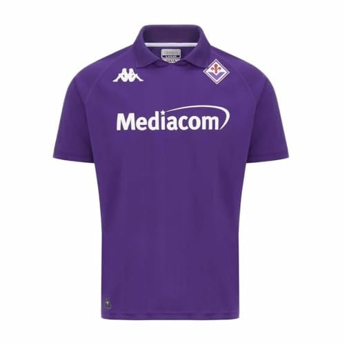 Kappa – Maglia Gara Kombat™ 2025 ACF Fiorentina da Uomo in Tessuto Tecnico Riciclato con Collo Polo, Dettagli in Transfer e Tecnologia Hydro-Way, Regular Fit, Viola, Taglia XXL