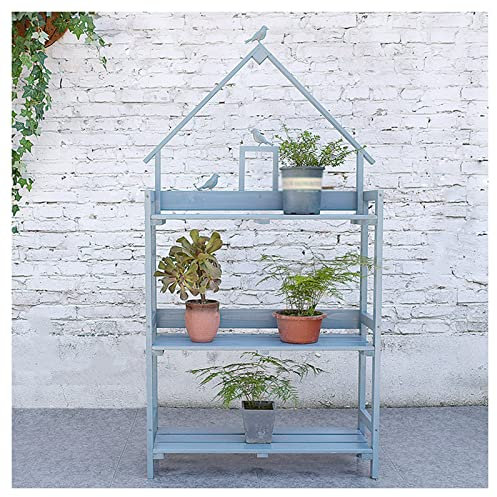 Pflanzenregale mit 3 Ebenen, Garten-Blumenbank, Tisch, Garten, Terrasse, Aufbewahrungsschrank, Arbeitsplatz, Schuppen mit Tischplatte