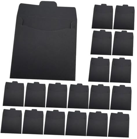 SHINEOFI 100pcs Black Kraft Paper Cd Envelopes Cd DVD Sleeves for Storage Protect Your Discs Sturdy Cardboard Covers for Organizing Media and Documents