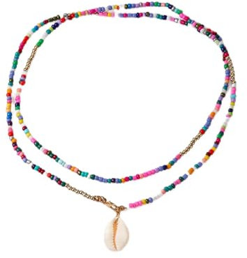 Boho Kette,Boho Kette Damen,Boho Style Outer Banks Kette,Bohemian Kette,Bunte Perlenkette,Boho Schmuck Damen,Kette Perlen Bunt,Boho Kette Lang,Schmuck-Zubehör für Frauen und Mädchen