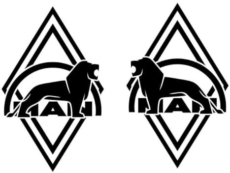 LKW Aufkleber Löwen-Design, Rauten-Muster, 15x30cm, Schwarz, 2 Stück, LKW Aufkleber, Aufkleber (Schwarz)