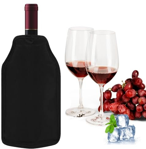 Shyllin Weinkühler Manschette, Sektkühler, Kühlmanschetten für Wein-Hülle, Champagner Kühler, Picknick-Weinset, Geeignet für Partys und Picknicks (Black)
