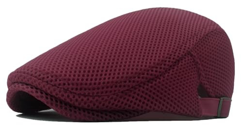 meioro Herren Mesh Schirmmütze, Atmungsaktive Sommer Newsboy Gatsby Barett Cap für Männer und Frauen, Unisex Flache Kappe Driving Schiebermütze Sportmütze Sonnenhut Flat Cap Größe 55cm-60cm