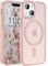 ORDA Magnetic Case for iPhone 15 Case Compatible with MagSafe,for iphone 15 phone case Translucent Matte Back Slim,Military Grade Drop Proof Hard Back Protective Cover 6.1-light Pink