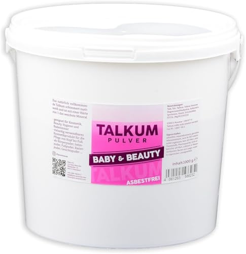 Fipro Minerals Talkum-Puder 2x1000g Eimer aus 100% Talk | Kosmetik Talkumpulver fein asbestfrei - Verwendbar als Kompaktpuder | Körperpuder | Intimpuder| Fußpuder | Rasierpuder | Gesichtpuder