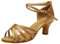5CM Donna Punta Aperta Tacchi Bassi Sandali Latino Scarpe Da Ballo Professionale Pratica Gattino Pompe DRegolabile Cinturino Alla Caviglia Scarpe Da Ballo, cachi, 37.5 EU