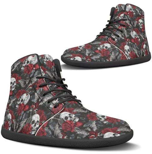 Binienty Damen Herren High Top Wide Toe Box Minimalistische Barfußschuhe Athletic Wanderstiefel Wasserdicht Outdoor Schuhe