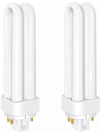 Innovess 2PCS G24q-1 Compact Fluorescent Light Bulb, 13W 4-Pin Neutral Light 4000K 900LM 2U Energy Saving CFL Tube 220V PLC Non-Dimmable Lamp for Bathroom Corridor Kitchen