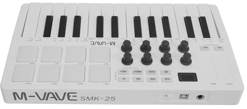 SEAFRONT 25 Key MIDI Keyboard Controller with 8 RGB Backlit Pads and 8 Knobs for Music Production Wireless Bluetooth USB Powered with Smart Chord and Smart Sound for Windows OS X IOS