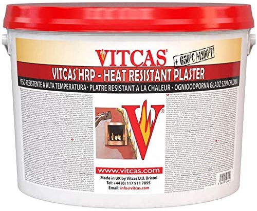 VITCAS 10KG Heat Resistant Plaster – Smooth Finish for Fireplaces, Stoves, and BBQs – High Temperature Sealant with Quick-Drying Formula – Ideal for Protecting Surfaces Exposed to Extreme Heat