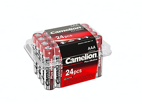 Camelion 11112403 - Batterien Plus Alkaline AAA / LR03, 24 Stück, Kapazität 1250 mAh, leistungsstarke Einwegbatterien für elektronische Alltagsgeräte zur optimalen Energieversorgung