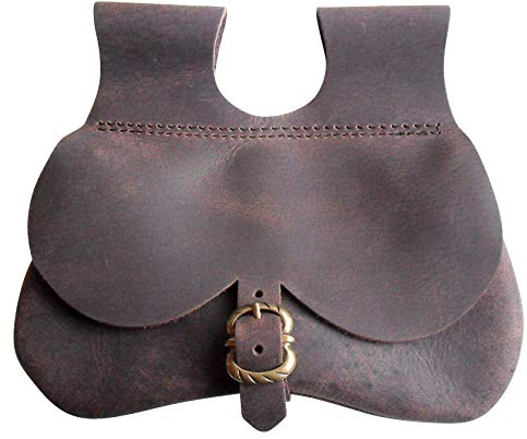 Spätmittelalterliche Nierentasche aus hochwertigem Nubuk-Leder braun