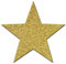 3X Gold Fabric Glitter 102mm 4 Inch Star Iron-On