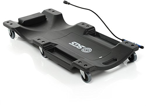 SGS Contoured Professional Car Creeper with LED Inspection Light – Low-Profile Design, Smooth Maneuverability, Durable Polymer Build, Padded Headrest, Heavy-Duty Wheels