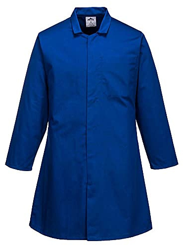 Portwest 2202 Food Industry 1 Pocket Coat Concealed Stud Front Twill Fabric | Royal Blue, 2X Large, Regular Fit, Polycotton, 65% Polyester, 35% Cotton, Secure Storage, Durable, Pull-On Design, Sleeveless