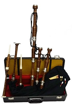 schottischen Great Highland Dudelsack Palisander Silber Mengen/Dudelsack mit Hard Case