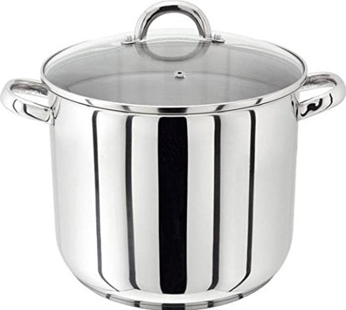 Judge Stockpot with Glass Lid 26 cm, 10 L, Stainless Steel, Silver, 34.39 x 26.39 x 12.19 cm