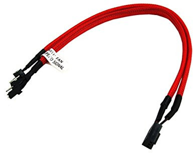 Phobya Y-Kabel 3Pin Molex auf 2x 3Pin Molex 30cm - UV Rot