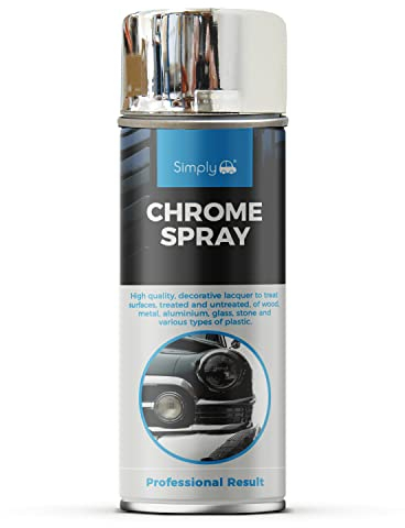 Simply SP-014 Metallic Chrome Glossy Spray Paint 400ml – Chemical Resistant - Great Adhesion