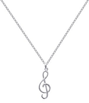 Collier 45 cm Clé de Sol en Argent 925 Neuf réf LB-AA8454a45