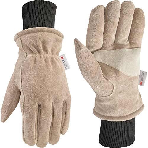 Wells Lamont Men's HydraHyde Insulated Split Leather Winter Work Gloves, X-Large (1196XL)