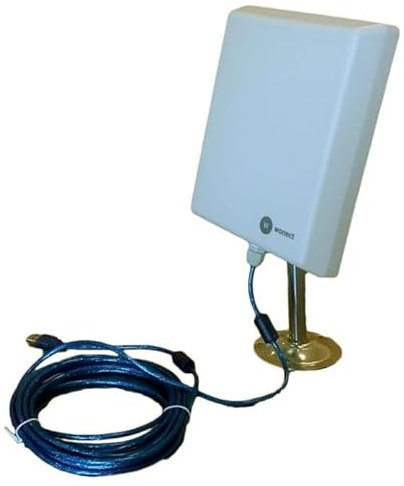 Antena Wonect Exterior Wi-Fi n4000a con 10 Metros de Cable. Apta para Uso en Exteriores e Interiores y Hacer Conexiones inalámbricas