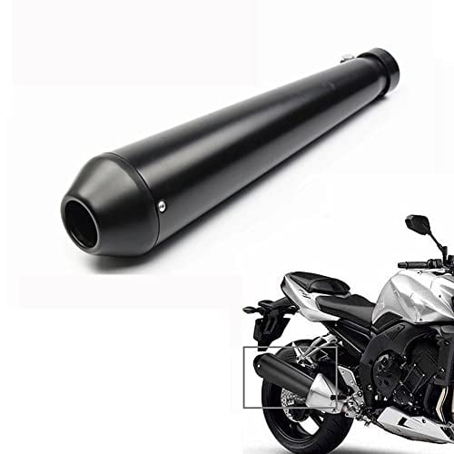Universal Motorrad Auspuff 3,8 cm Einlass für Klassische Motorrad Cafe Racer Bobber Custom-Schwarz