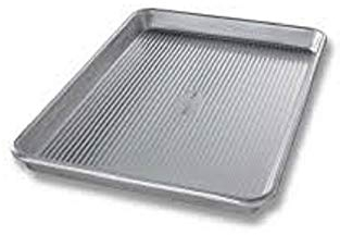 USA Pan Bakeware Nonstick, Jelly Roll Pan with Lid, White