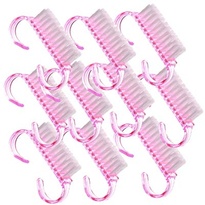 Fliyeong Premium 10 stücke Nagelbürste Rosa Nail art Staub Reinigungsbürste Mini Maniküre Pediküre Werkzeug