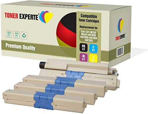 TONER EXPERTE 4er Set Premium Toner kompatibel zu 44973536 44973535 44973534 44973533 für Oki C301 C301dn C321 C321dn MC332dn MC342dn MC342dnw MC342dw MC342w
