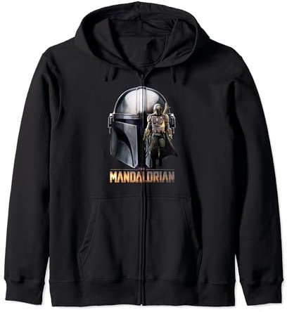 Star Wars The Mandalorian Helmet Portrait Mashup Sweat à Capuche