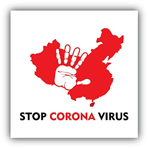 10cm! Klebe-Folie Wetterfest Made-IN-Germany Virus Stop China Map G2253 UV&Waschanlagenfest Auto-Aufkleber Sticker Decal