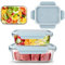 LXUDN Lot de 3 boîtes de conservation en verre avec couvercle, sans BPA, avec couvercle, 1040 ml, 680 ml, 1 boîte de conservation