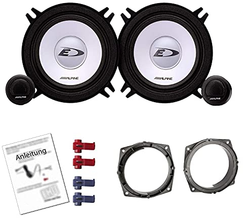 Alpine SXE-1350S Auto Lautsprecher Boxen 500 Watt 13 cm 2 Wege Kompo passend für Mitsubishi Colt (Z30/Z30G/Z3V) 2004-2012 Türen Front