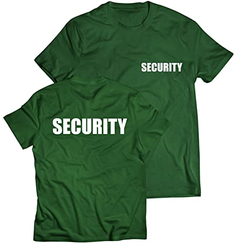 Mens T-Shirt Security Crew Uniform Event Staff Party Bar Club Workwear for Bodyguard XL Bottle Green