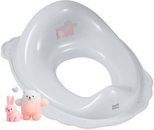 Hylat Baby Toilettensitz Kinder hilfreich beim Toilettentraining, für Mädchen und Jungen, solides Material, Antirutsch Gummi, Farbe:grau, Motiv:Friends, Marke:Hylat Baby