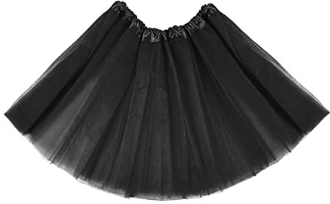 Yolev Falda de Tutú para Damas Falda de Tutú Vintage de los Años 50 Tutú para Adultos Tutú Disfraz de Fiesta Festiva de Navidad de Halloween (Negro)