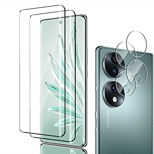 Holilo für Honor 70 für Panzerglas Schutzfolie und Kamera Schutzfolie [2+2 Stück], Ultra-HD 9H Härte Anti-Kratzen Anti-Blasenfrei Panzerfolie Schutzfolie Gehärtetes Glas Displayschutzfolie
