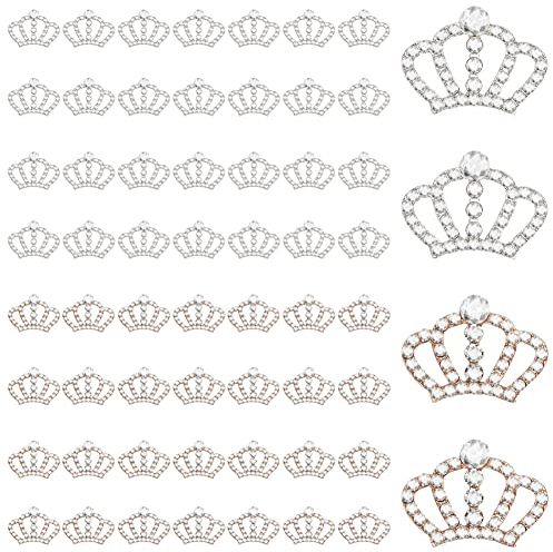 WEBEEDY 60 Stück Strasssteine Krone Kristall Bling Auto Emblem Abzeichen Aufkleber Strass Krone Aufkleber Klebstoff Dekoration Für Auto Computer Handys Gepäck Dekoration