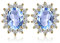 JewelryPalace Prinzessin Diana Kate Middleton 1.2ct Echt Blautopas Ohrstecker Silber 925 Damen, Schmuck Set, Ohrringe Silber Edelstein Mädchen, Ohrstecker Silber mit Stein Frauen Geschenk Vergoldet