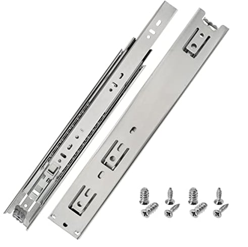 HELPMATE Schubladenschienen softclose Vollauszug 300 mm 1 Paar 2er Set Kugelvollauszüge Schubladenauszug Schienensystem Schubladenführung Stahl verzinkt silber inkl. Befestigungsmaterial