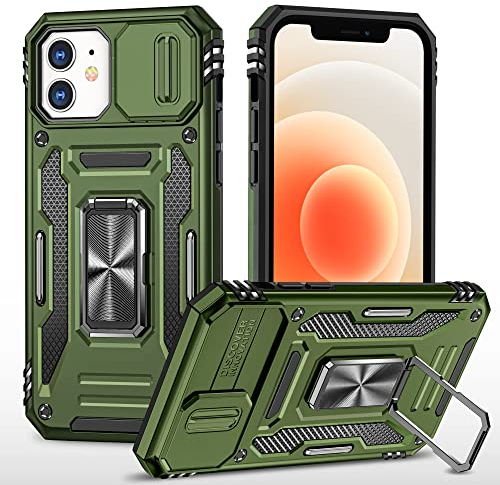JSENMlN für iPhone 11 Pro Max kameraschutz Hülle,Stoßfest Kratzfeste Handyhülle mit Verschiebbarem Linsenschutz Schutzhülle für iPhone 11 Pro Max (Grün)
