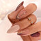VEBONNY VEBONNY FN-SA009 Faux ongles artificiels en poudre brillante rouge foncé givré avec ligne noire givrée longueur moyenne en amande pour femme