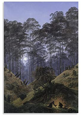 JILIP Poster, Moonlight von Caspar David Friedrich, Motiv: Wald Interior von Moonlight