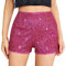 PengFaXin Damen-Shorts mit Pailletten, hohe elastische Taille, einfarbig, glitzernd, Party-Shorts, rose, XL