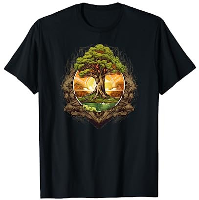 Mystisch Wikinger Baum des Lebens Yggdrasil Design T-Shirt