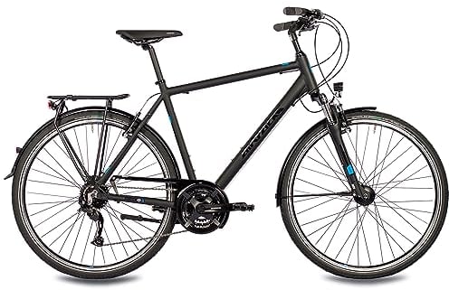 Airtracks 28 Zoll Herren Trekking Fahrrad TR.2825 Trekkingrad 24 x Gang Shimano Alivio RD-M3100 SGS Shadow Kettenschaltung - Schwarz Matt - Rahmenhöhe 60cm (Körpergröße 185-195cm)