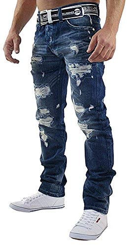 Redbridge by Cipo & Baxx RB-162 Jeans Distressed Style Helle Waschung Herren Hose W31 L32 Dunkelblau