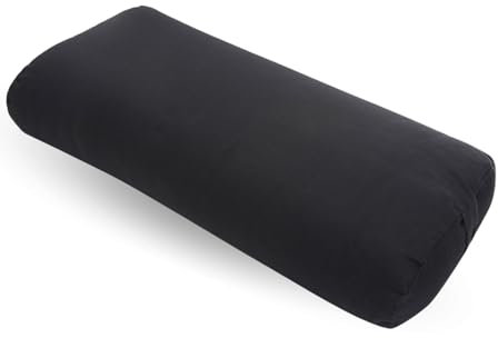 Everyday Yoga Nackenrolle, rechteckig, super weich und leicht, mit Tragegriff, feste Unterstützung für erholsames Yoga, mehrfarbig – Schwarz