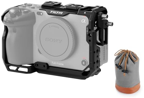 TILTAING TILTA FX3 FX30 Käfig kompatibel mit Sony FX3 FX30, vollständiger Kamerakäfig mit HDMI-Kabelklemmbefestigung und Objektiv-Aufbewahrungstasche, Schwarz TA-T16-FCC-B TA-T16-FCC-B TG